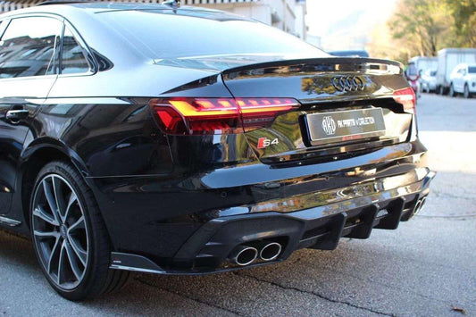 Your Audi S4 / A4 (With S-line Bumper) B9.5 2020 2021 2022 2023 2024 with Aftermarket Parts - AE Style Rear Diffuser Carbon Fiber from ArmorExtend