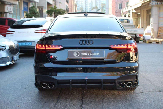 Your Audi S4 / A4 (With S-line Bumper) B9.5 2020 2021 2022 2023 2024 with Aftermarket Parts - AE Style Rear Diffuser Carbon Fiber from ArmorExtend