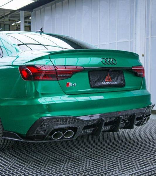 Your Audi S4 / A4 (With S-line Bumper) B9.5 2020 2021 2022 2023 2024 with Aftermarket Parts - AE Style Rear Diffuser Carbon Fiber from ArmorExtend