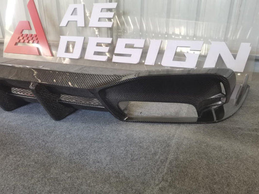 Your Audi S4 / A4 (With S-line Bumper) B9.5 2020 2021 2022 2023 2024 with Aftermarket Parts - AE Style Rear Diffuser Carbon Fiber from ArmorExtend