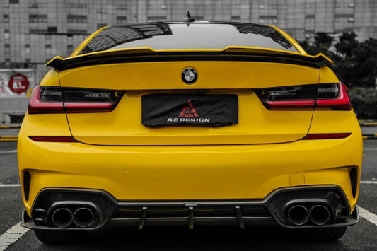 BMW 3 Series 330i M340i G20 Pre-LCI 2019 2020 2021 2022 with Aftermarket Parts - AE Style Rear Diffuser Carbon Fiber from ArmorExtend