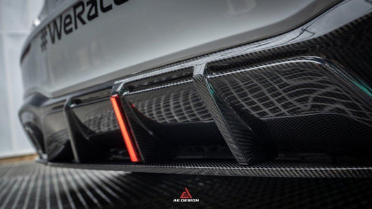 Mercedes Benz A-Class A45/A35/A250/A220 W177 2019 2020 2021 2022 2023 2024 with Aftermarket Parts - AE Style Rear Diffuser Carbon Fiber from ArmorExtend