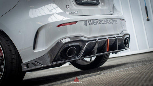 Mercedes Benz A-Class A45/A35/A250/A220 W177 2019 2020 2021 2022 2023 2024 with Aftermarket Parts - AE Style Rear Diffuser Carbon Fiber from ArmorExtend