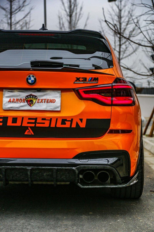 BMW X3M X3MC F97 (Fits Both Pre-LCI & LCI) 2019 2020 2021 2022 2023 2024 with Aftermarket Parts - AE V1 Style Rear Diffuser Carbon Fiber from ArmorExtend