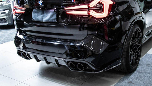 BMW X3M X3MC F97 (Fits Both Pre-LCI & LCI) 2019 2020 2021 2022 2023 2024 with Aftermarket Parts - AE V1 Style Rear Diffuser Carbon Fiber from ArmorExtend