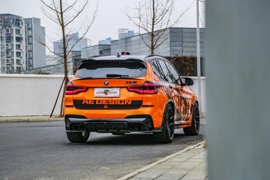 BMW X3M X3MC F97 (Fits Both Pre-LCI & LCI) 2019 2020 2021 2022 2023 2024 with Aftermarket Parts - AE V1 Style Rear Diffuser Carbon Fiber from ArmorExtend