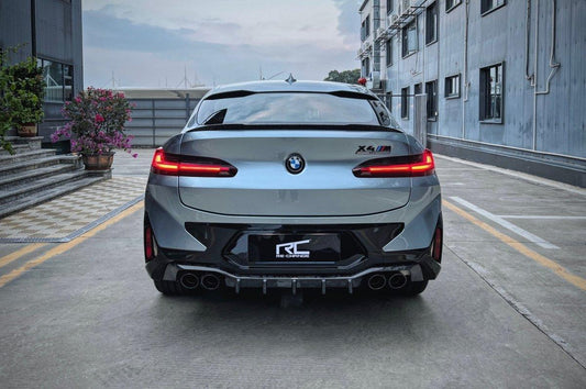 Your BMW X4M X4MC F98 (Fits Both Pre-LCI & LCI) 2019 2020 2021 2022 2023 2024 with Aftermarket Parts - AE V1 Style Rear Diffuser Carbon Fiber from ArmorExtend