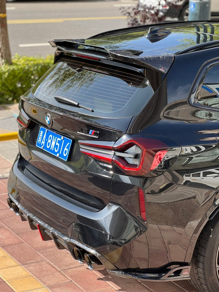 BMW X3M X3MC F97 (Fits Both Pre-LCI & LCI) 2019-ON with Aftermarket Parts - AE V2 Style Carbon Fiber Rear Diffuser from  ArmorExtend