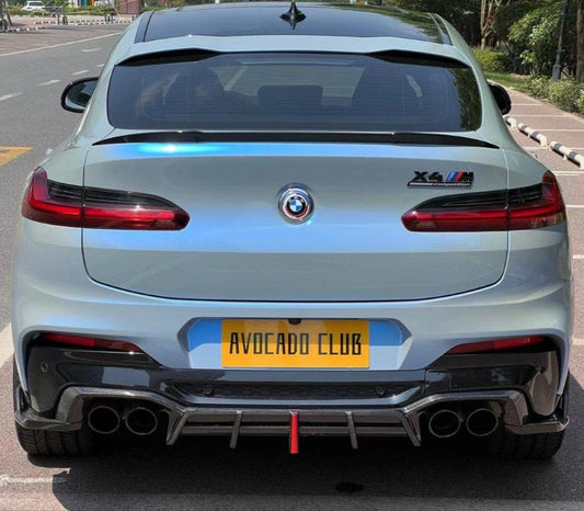 BMW X4M X4MC F98 (Fits Both Pre-LCI & LCI) 2019 2020 2021 2022 2023 2024 with Aftermarket Parts - AE V2 Style Rear Diffuser Carbon Fiber from ArmorExtend