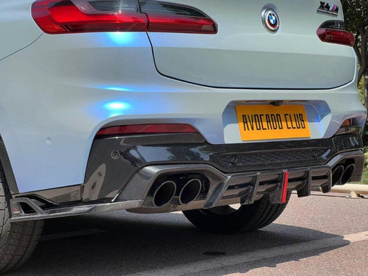 BMW X4M X4MC F98 (Fits Both Pre-LCI & LCI) 2019 2020 2021 2022 2023 2024 with Aftermarket Parts - AE V2 Style Rear Diffuser Carbon Fiber from ArmorExtend