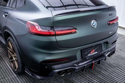 BMW X4M X4MC F98 (Fits Both Pre-LCI & LCI) 2019 2020 2021 2022 2023 2024 with Aftermarket Parts - AE V2 Style Rear Diffuser Carbon Fiber from ArmorExtend