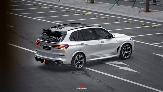 BMW X5 G05 M50i X/S Drive 40i (with M-Package) (Fits Both Pre-LCI & LCI) 2019 2020 2021 2022 2023 2024 with Aftermarket Parts - AE Style Rear Roof Spoiler Carbon Fiber from ArmorExtend