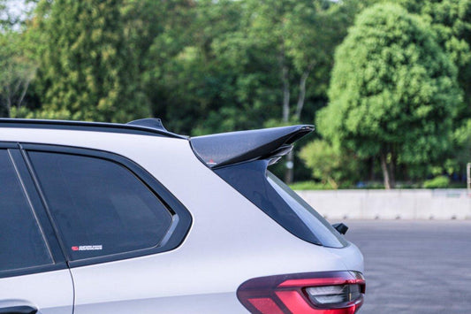 BMW X5M X5MC F95 (Fits Both Pre-LCI & LCI) 2020 2021 2022 2023 2024 with Aftermarket Parts - AE Style Rear Roof Spoiler Carbon Fiber from ArmorExtend