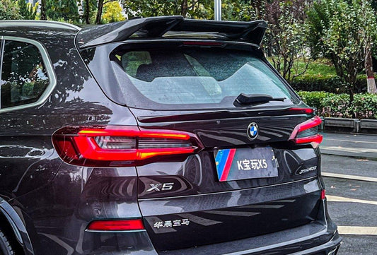 BMW X5 G05 M50i X/S Drive 40i (with M-Package) (Fits Both Pre-LCI & LCI) 2019-ON & X5M X5MC F95 (Fits Both Pre-LCI & LCI)  2020 2021 2022 2023 2024 with Aftermarket Parts - AE Style Rear Spoiler Carbon Fiber from ArmorExtend