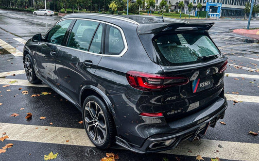 BMW X5 G05 M50i X/S Drive 40i (with M-Package) (Fits Both Pre-LCI & LCI) 2019-ON & X5M X5MC F95 (Fits Both Pre-LCI & LCI)  2020 2021 2022 2023 2024 with Aftermarket Parts - AE Style Rear Spoiler Carbon Fiber from ArmorExtend