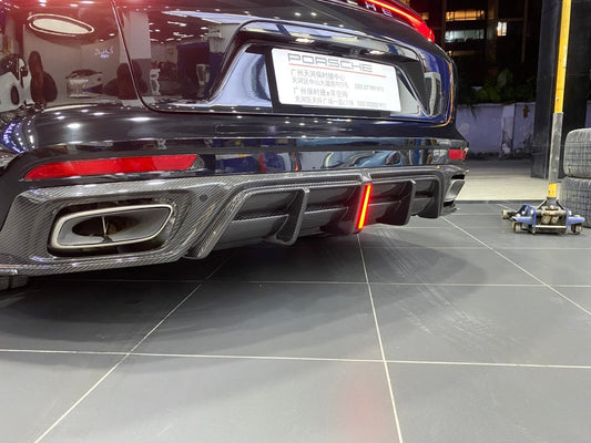 Porsche Panamera 971.1 971.2 2017 2018 2019 2020 2021 2022 2023 2024 with Aftermarket Parts - AE Rear Diffuser Carbon Fiber from ArmorExtend