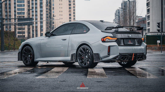 BMW M2 M2C G87 2023 2024 with Aftermarket Parts - ART & ART Street Version & AE Track Version Style Rear Diffuser & Canards Carbon Fiber from ArmorExtend