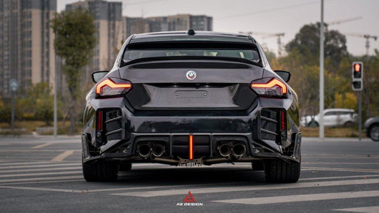 BMW M2 M2C G87 2023 2024 with Aftermarket Parts - ART & ART Street Version & AE Track Version Style Rear Diffuser & Canards Carbon Fiber from ArmorExtend