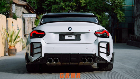 BMW M2 M2C G87 2023 2024 with Aftermarket Parts - ART & ART Street Version & AE Track Version Style Rear Diffuser & Canards Carbon Fiber from ArmorExtend