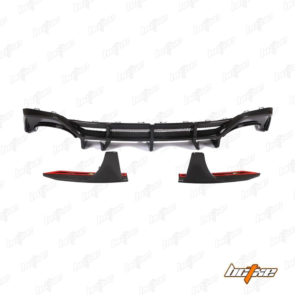 BCTXE Carbon Fiber Rear Diffuser & Rear Canards for Audi RS7 C8 2020-ON ...