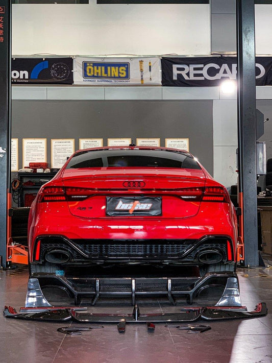 BCTXE Carbon Fiber Rear Diffuser & Rear Canards for Audi RS7 C8 2020-ON - Performance SpeedShop