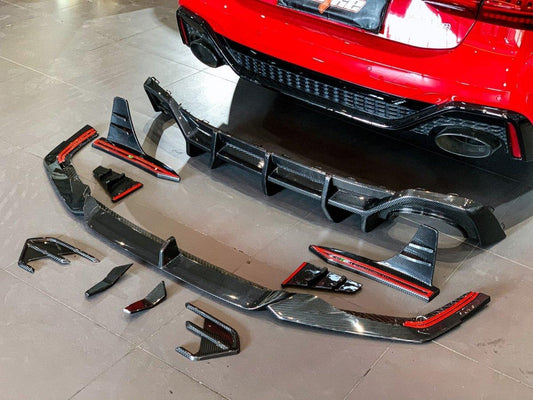 BCTXE Carbon Fiber Rear Diffuser & Rear Canards for Audi RS7 C8 2020-ON - Performance SpeedShop