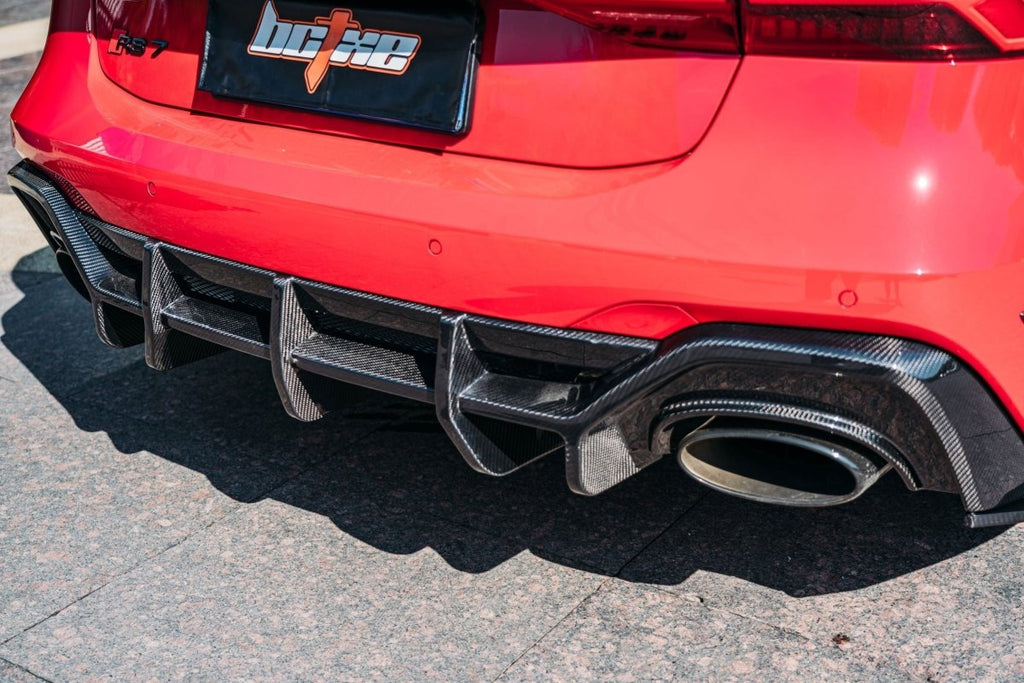 BCTXE Carbon Fiber Rear Diffuser & Rear Canards for Audi RS7 C8 2020-ON - Performance SpeedShop