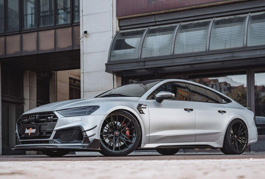 Audi S7 A7 (with s-line bumper, does not base model) C8 2019 2020 2021 2022 2023 2024 with Aftermarket Parts - Front Canards Carbon Fiber from BCTXE Tuning