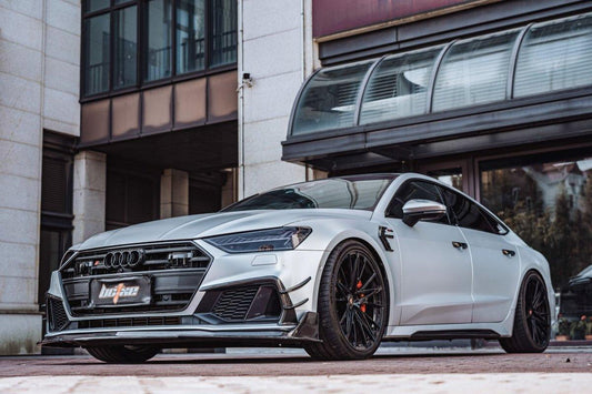 Audi S7 A7 (with s-line bumper, does not base model) C8 2019 2020 2021 2022 2023 2024 with Aftermarket Parts - Front Canards Carbon Fiber from BCTXE Tuning