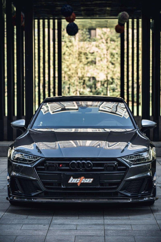 Audi S7 A7 (with s-line bumper, does not base model) C8 2019 2020 2021 2022 2023 2024 with Aftermarket Parts - Front Lip Carbon Fiber from BCTXE Tuning