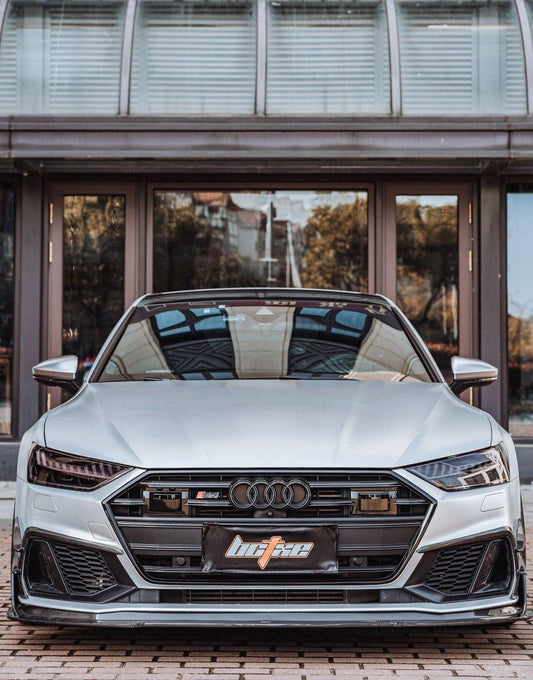 Audi S7 A7 (with s-line bumper, does not base model) C8 2019 2020 2021 2022 2023 2024 with Aftermarket Parts - Front Lip Carbon Fiber from BCTXE Tuning