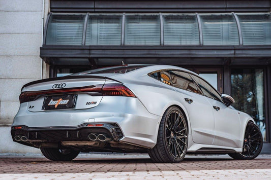 Audi A7 (with s-line bumper, does not base model) C8 2019 2020 2021 2022 2023 2024 with Aftermarket Parts - V1 Rear Diffuser Pre-preg Carbon Fiber from BCTXE Tuning