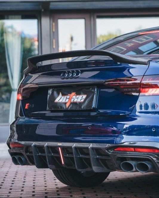 Audi S4 / A4 B9 B9.5 2017 2018 2019 2020 2021 2022 2023 2024 with Aftermarket Parts - V2 Rear Spoiler Carbon Fiber from BCTXE Tuning