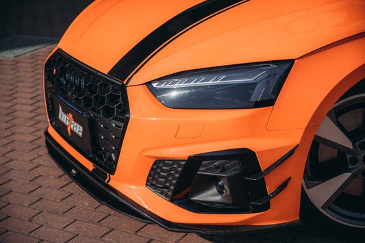 Audi S5 A5 S-line (with s-line bumper, does not base model) B9.5 2020 2021 2022 2023 2024 with Aftermarket Parts - Front Canards Pre-preg Carbon Fiber from BCTXE Tuning