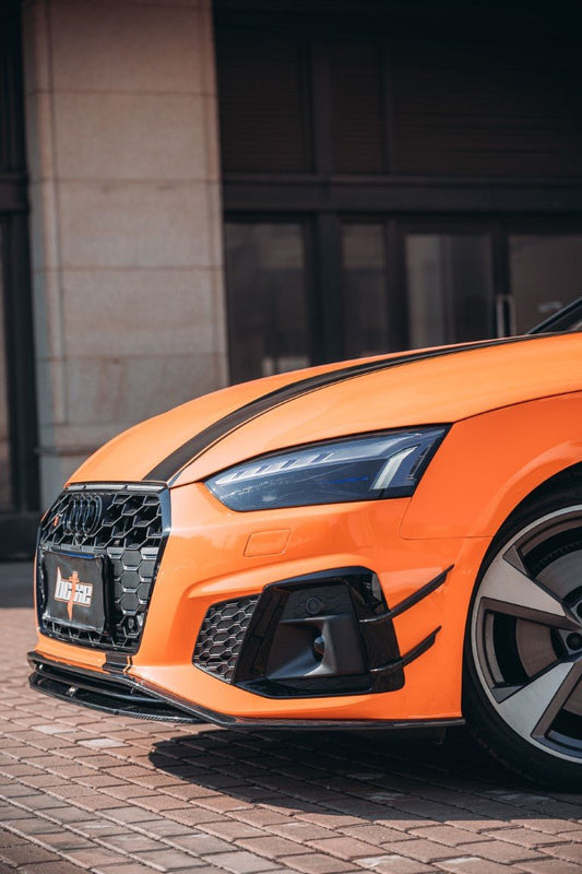 Audi S5 A5 (with s-line bumper, does not base model) B9.5 2020 2021 2022 2023 2024 with Aftermarket Parts - Front Lip Pre-preg Carbon Fiber from BCTXE Tuning