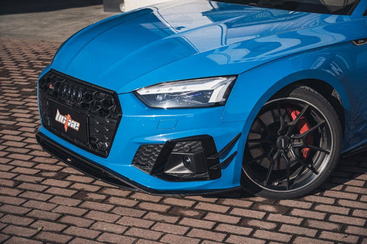 Audi S5 A5 (with s-line bumper, does not base model) B9.5 2020 2021 2022 2023 2024 with Aftermarket Parts - Front Lip Pre-preg Carbon Fiber from BCTXE Tuning