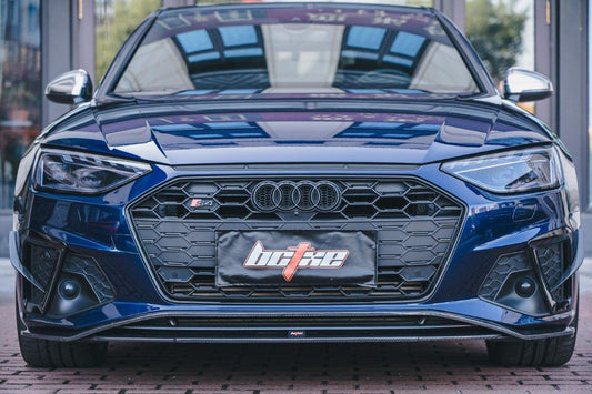 Audi S4 / A4 (with S-line bumper) B9.5 2020 2021 2022 2023 2024 with Aftermarket Parts - V2 Front Lip Pre-preg Carbon Fiber from BCTXE Tuning