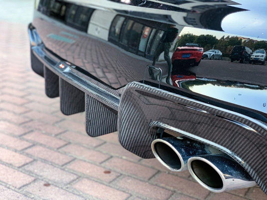 Audi S5 A5 (with s-line bumper, does not base model) B9.5 2020 2021 2022 2023 2024 with Aftermarket Parts - V1 Rear Diffuser Pre-preg Carbon Fiber from BCTXE Tuning