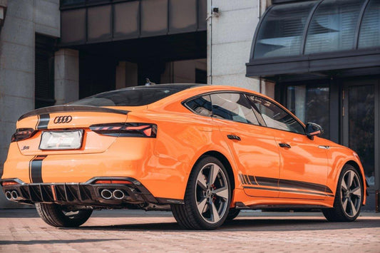 Audi S5 A5 S-line (with s-line bumper, does not base model) B9.5 2020 2021 2022 2023 2024 with Aftermarket Parts - V2 Rear Diffuser Pre-preg Carbon Fiber from BCTXE Tuning