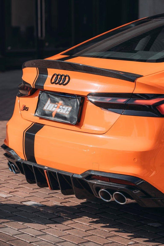 Audi S5 A5 S-line (with s-line bumper, does not base model) B9.5 2020 2021 2022 2023 2024 with Aftermarket Parts - V2 Rear Diffuser Pre-preg Carbon Fiber from BCTXE Tuning