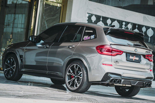 BMW X3 G01 Pre-LCI 2019 2020 2021 with Aftermarket Parts - Rear Roof Spoiler Carbon Fiber from BCTXE Tuning