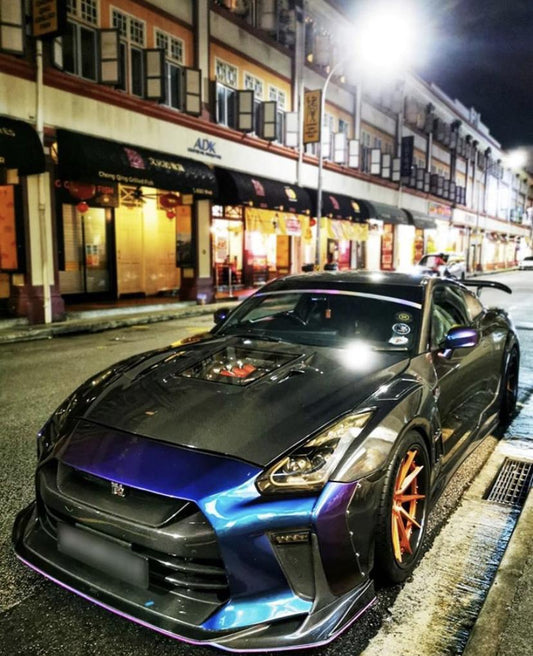 Nissan GTR Nismo T-Spec Black Edition Track Eidtion Premium Pure 2008-2023 with Aftermarket Parts - Engine Cover Carbon Fiber / FRP from CMST Tuning
