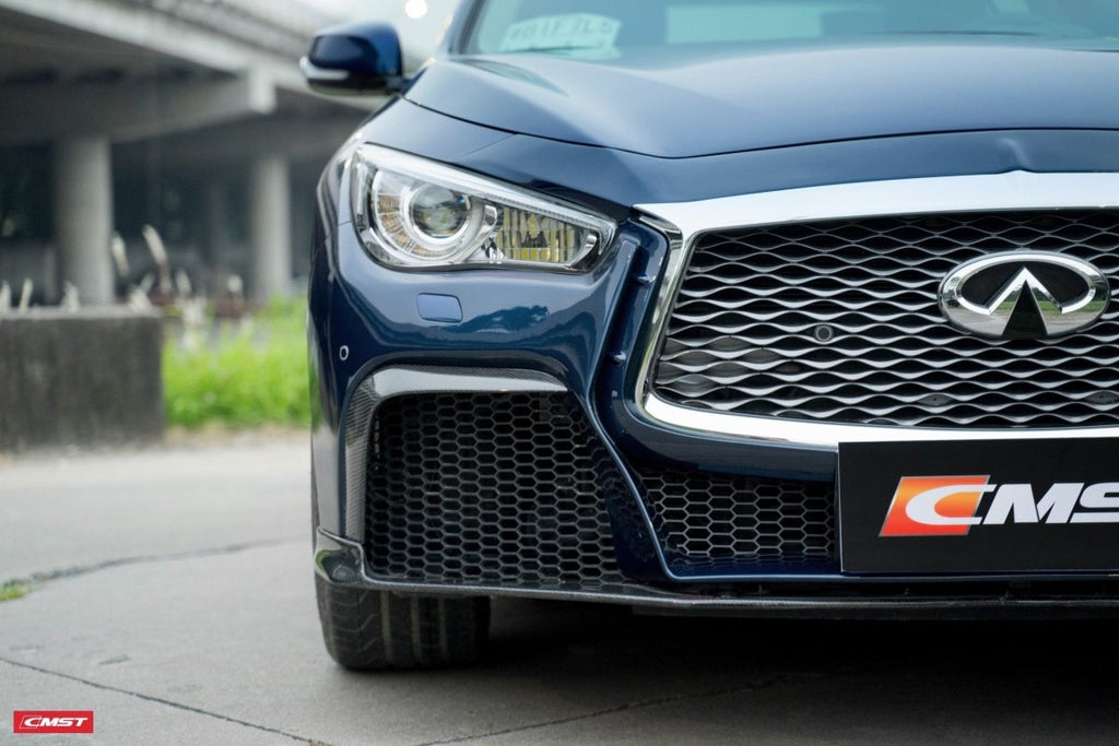 CMST Carbon Fiber Front Bumper & Front Lip for Infiniti Q50 to Project Black S Concept 2014-2022 - Performance SpeedShop