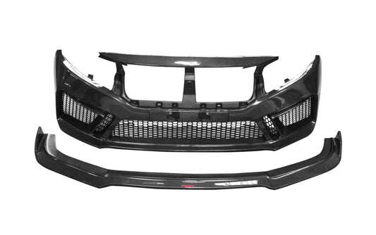 Upgrade Your Honda Civic 10th Gen FC1 FC2 FC5 FC6 2016-2021 & Civic 10th Gen FC3 FC4 FK7 2017-2021 with Aftermarket Parts - Front Bumper & Lip Carbon Fiber / FRP from CMST Tuning
