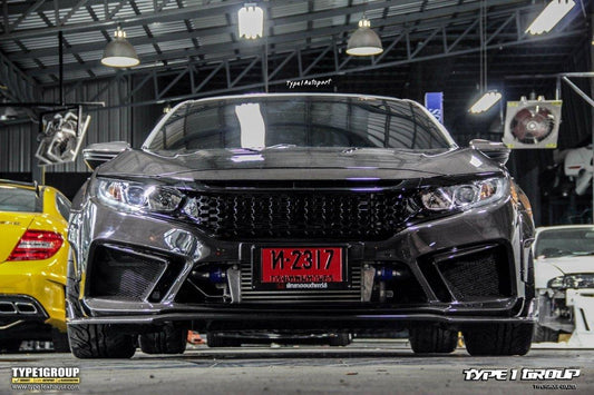 Upgrade Your Honda Civic 10th Gen FC1 FC2 FC5 FC6 2016-2021 & Civic 10th Gen FC3 FC4 FK7 2017-2021 with Aftermarket Parts - Front Bumper & Lip Carbon Fiber / FRP from CMST Tuning
