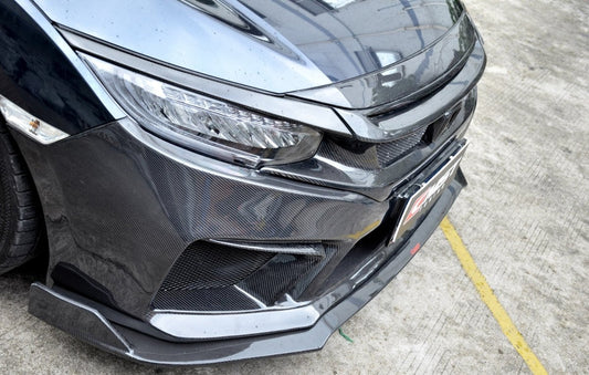 Upgrade Your Honda Civic 10th Gen FC1 FC2 FC5 FC6 2016-2021 & Civic 10th Gen FC3 FC4 FK7 2017-2021 with Aftermarket Parts - Front Bumper & Lip Carbon Fiber / FRP from CMST Tuning
