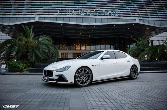 Maserati Ghibli 2014-2017 with Aftermarket Parts - Front Bumper Insert Trim Carbon Fiber / FRP from CMST Tuning