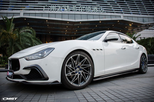 Maserati Ghibli 2014-2017 with Aftermarket Parts - Front Bumper Insert Trim Carbon Fiber / FRP from CMST Tuning