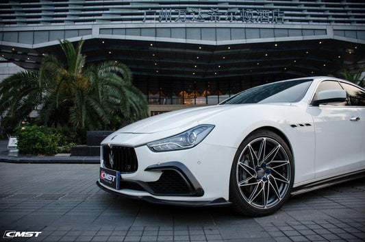 Maserati Ghibli 2014-2017 with Aftermarket Parts - Front Bumper Insert Trim Carbon Fiber / FRP from CMST Tuning