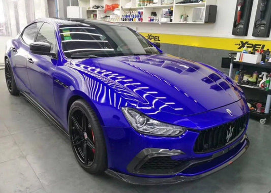 Maserati Ghibli 2014-2017 with Aftermarket Parts - Front Bumper Insert Trim Carbon Fiber / FRP from CMST Tuning